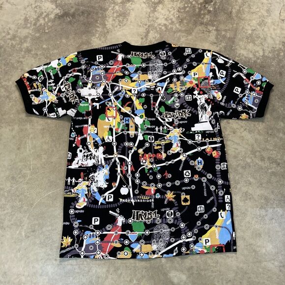 Tank Graphic T Shirt Mens‎ Large Street wear Art Black Colorful City Crew Neck - Picture 6 of 10